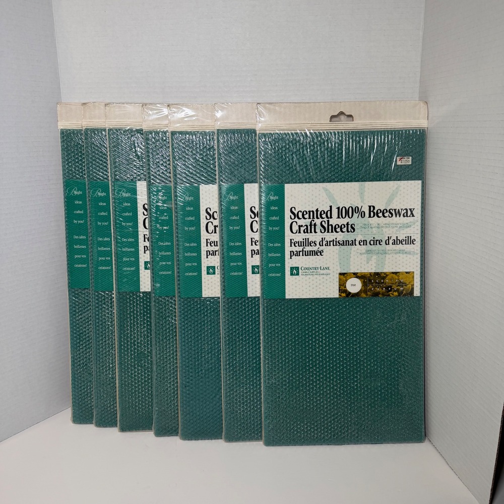 Country Lane 7pk Pine Scent 100% Beeswax Honeycomb Craft Sheets Green CSH912-4W